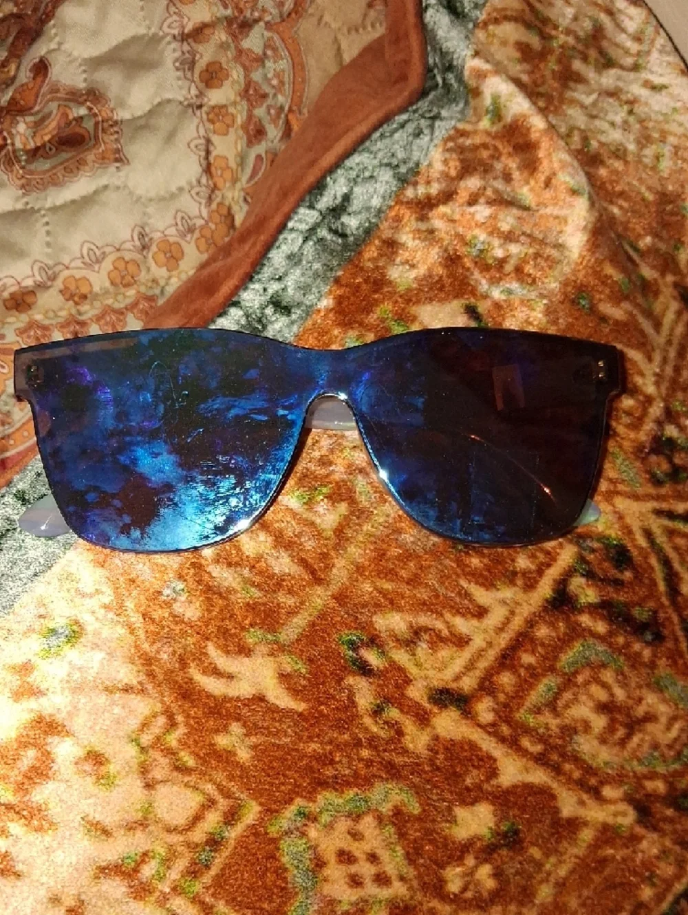 🌺Blue Mirrored Shield Sunglasses